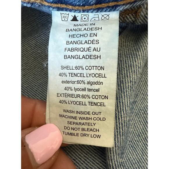 Michael Kors Womens Denim Gold Button Front Midi Skirt Size 8 - Picture 7 of 9